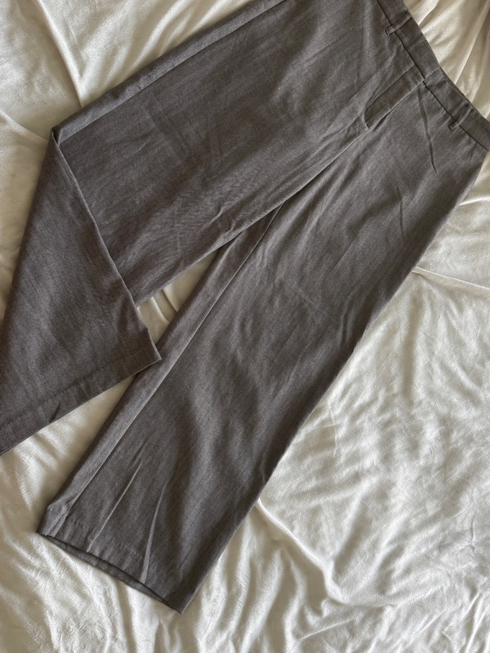 Mango MNG Herringbone Trousers Trouser Fit Brown Size 10 / EUR 42